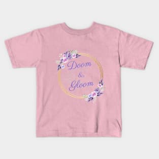 Doom & Gloom Cute Violet Flowery Logo Kids T-Shirt